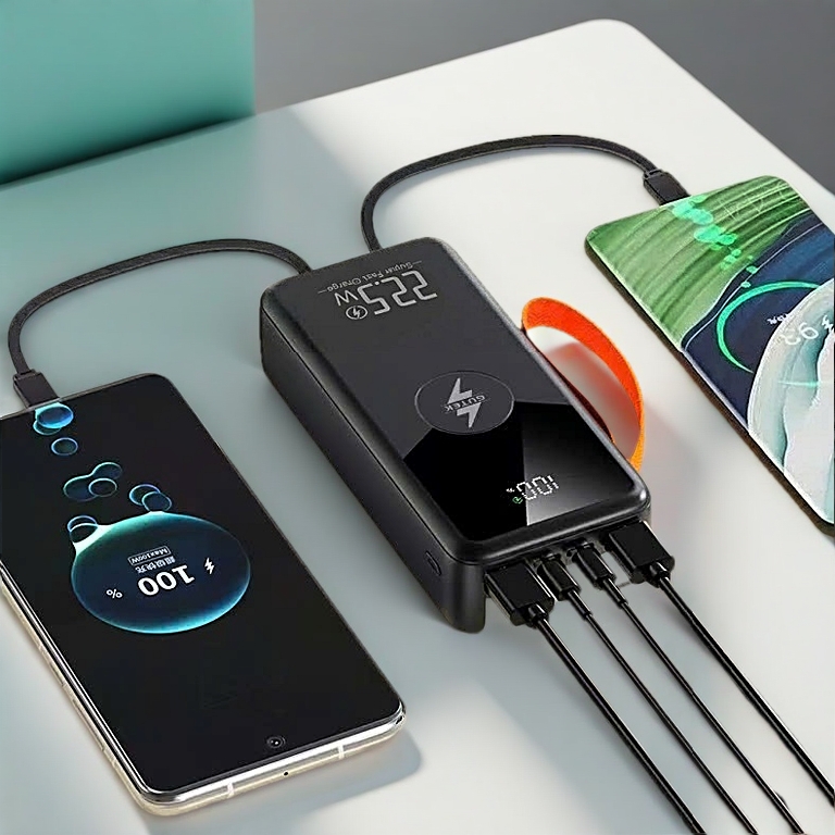 Pin sạc dự phòng 50000mAh Gutek GT240 sạc nhanh 22,5W có dây cắm nhiều điện thoại