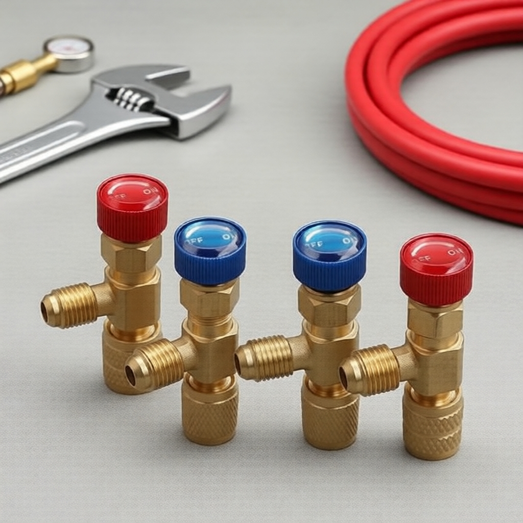 Bộ chuyển đổi an toàn gas lạnh HVAC R410A/R22, 4 cái cho bảo trì nạp gas
