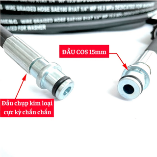 Dây rửa xe lõi thép 10m 15m 20  áp lực cao ren 22mm  