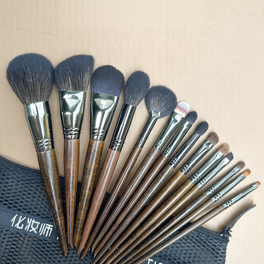 Bộ cọ trang điểm 14 cây OVW lông thú tự nhiên mềm mại kèm túi lưới