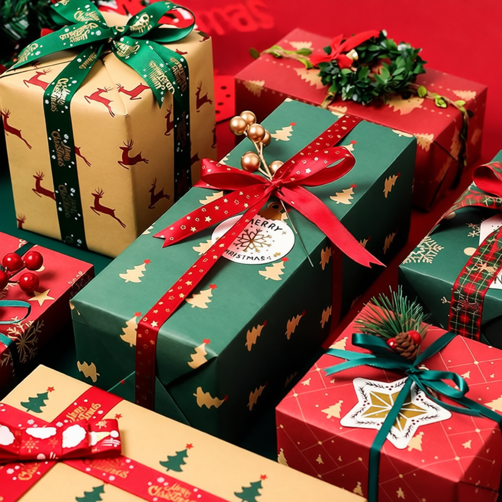 Giấy Bọc Quà Noel Kraft Vintage