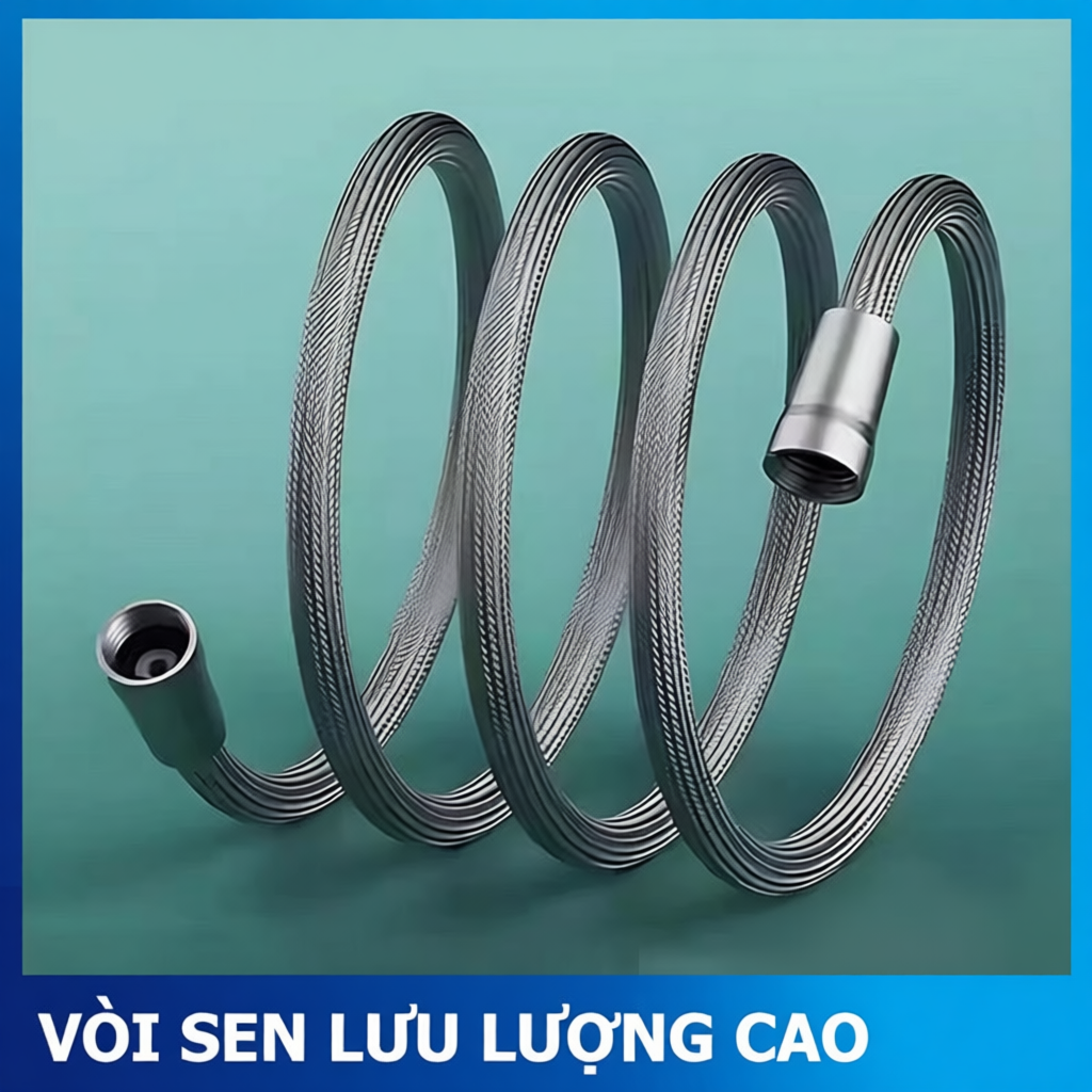 Ống vòi sen chịu áp lực cao, bền bỉ, an toàn cho phòng tắm