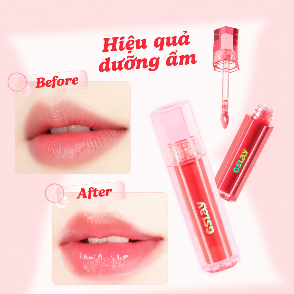 Son Dưỡng Bóng Có Màu Thuần Chay GSLAY YOSO Lip Serum dưỡng ẩm, tái tạo môi 1ml