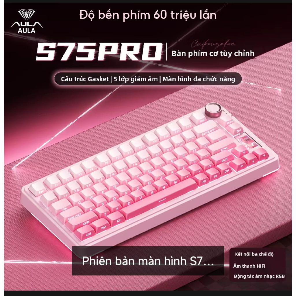 (hỏa tốc Hà Nội)bàn phím cơ không dây aula s75 pro 3 mode new