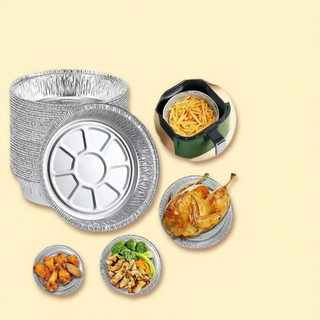 [Combo 100] Khay đĩa giấy bạc Size 22cm lót nồi chiên không dầu, bát bạc tiện lợi nướng đồ ăn