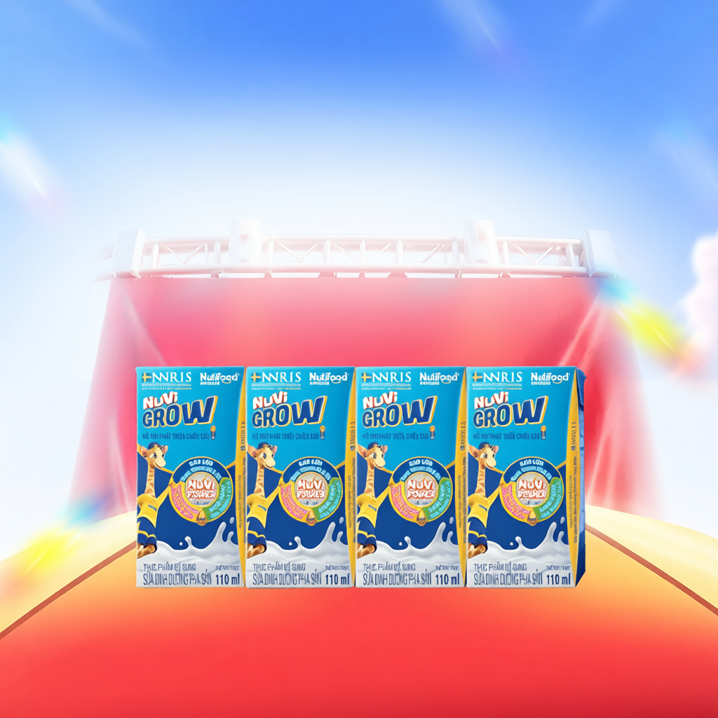 Sữa dinh dưỡng pha sẵn Nuvi Grow 110ml (Lốc 4 hộp) (2+)