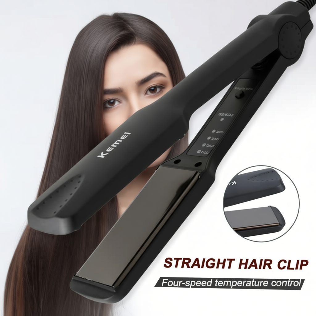 Máy Là Tóc Duỗi Tóc 4 Nấc Nhiệt Bản Pro Size To KEMEI PRO_KM329 - Máy tạo kiểu tóc, Rất Dễ Sử Dụng New