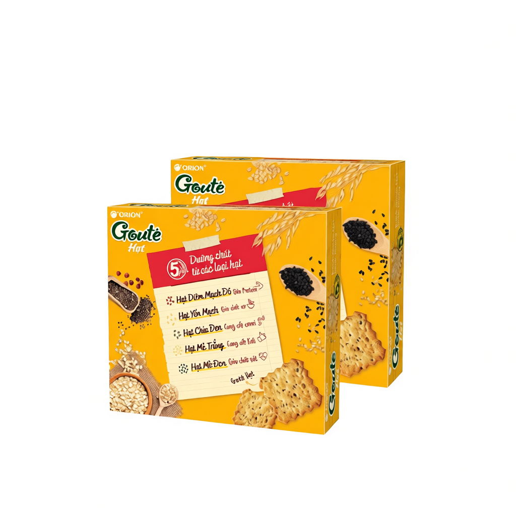 Combo 2 Hộp 8 gói Bánh Goute Hạt dinh dưỡng (316,8g/hộp)