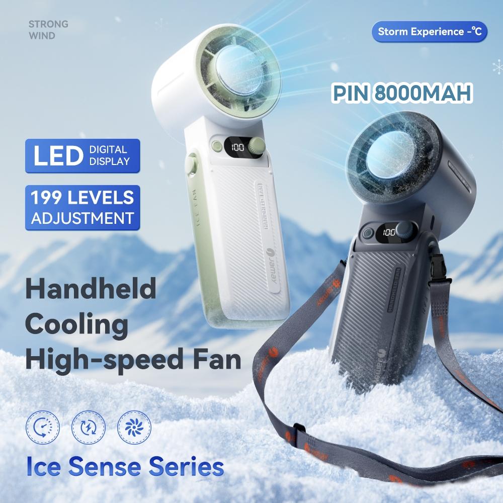 Jamay F5pro Quạt mini có thể sạc gió mạnh 199 tốc độ turbo phản lực hệ thống làm mát gập 135°