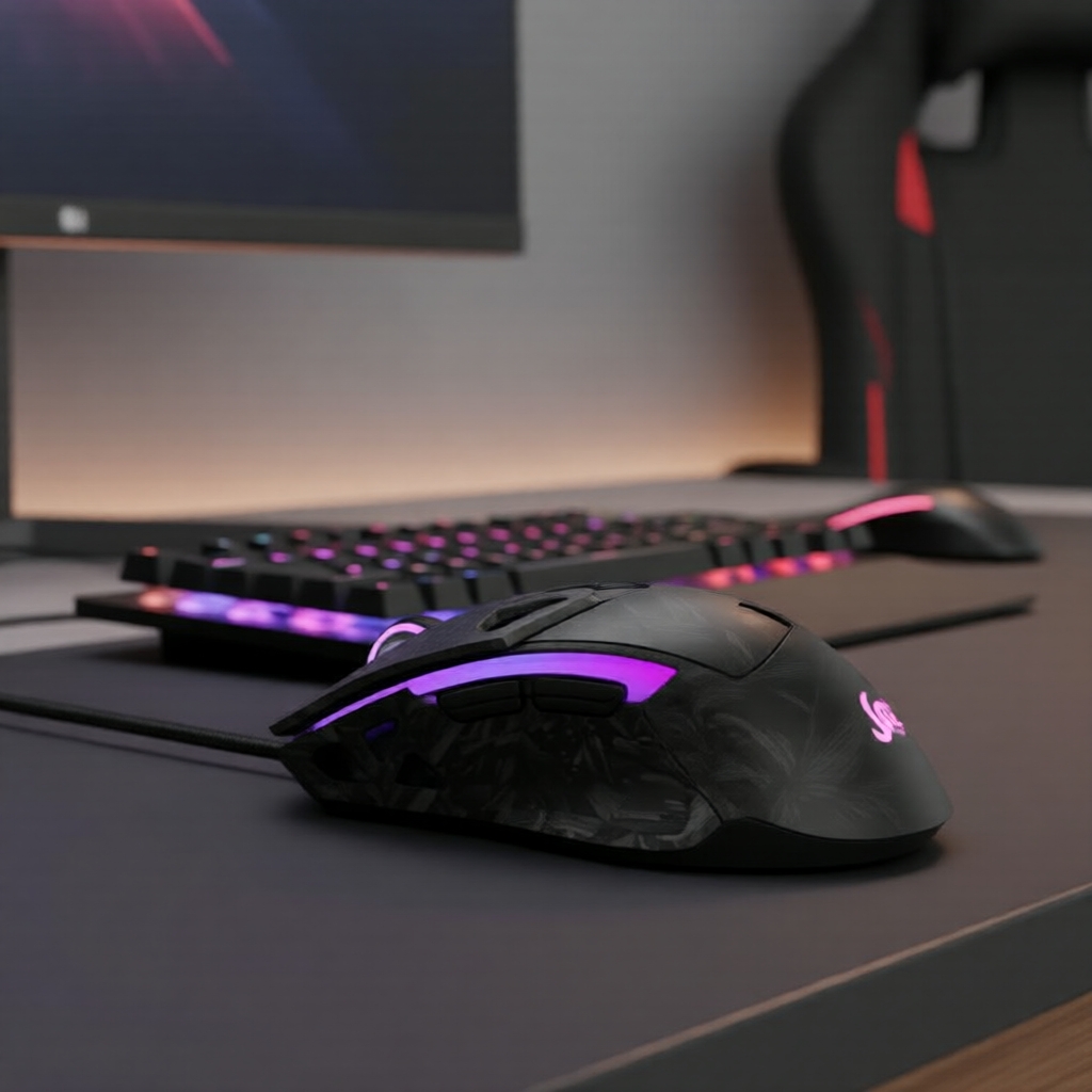 Chuột gaming 6D nhẹ, 12000 DPI, 3 chế độ (BT/2.4G/Có dây), 10m, dock 600mAh, 69g, 38 giờ, 1000Hz