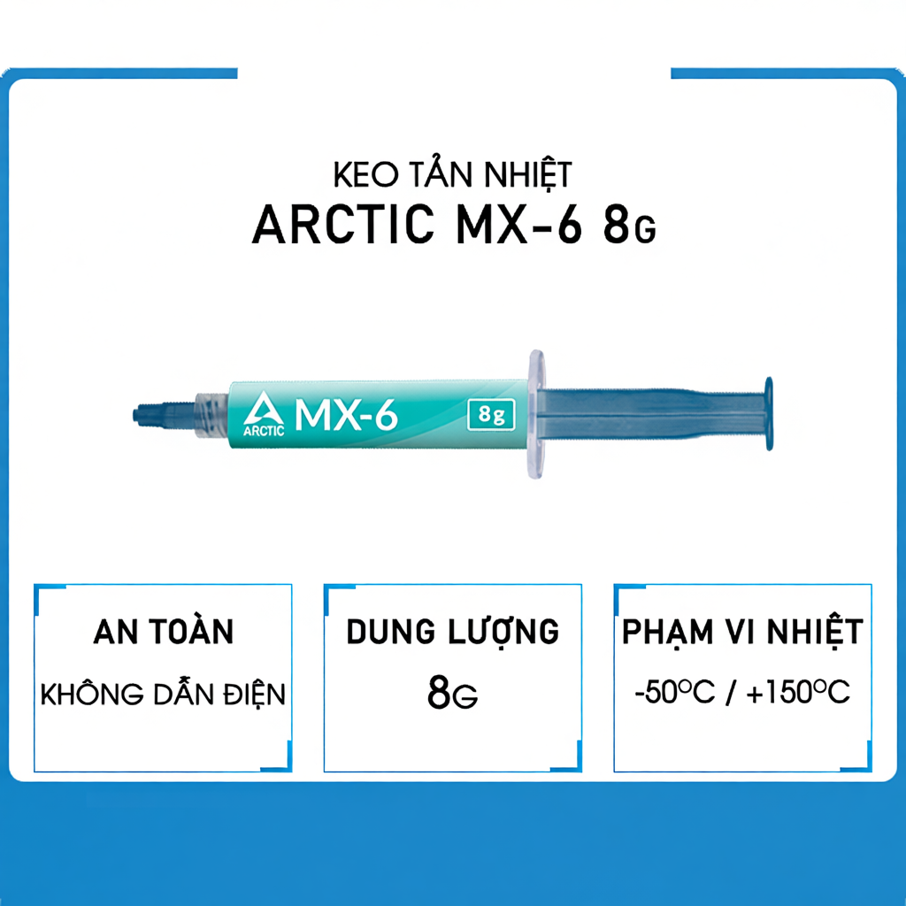 Keo Tản Nhiệt Arctic MX6 - Mẫu Mới - Dung Lượng 2g - Hàng Chính Hãng