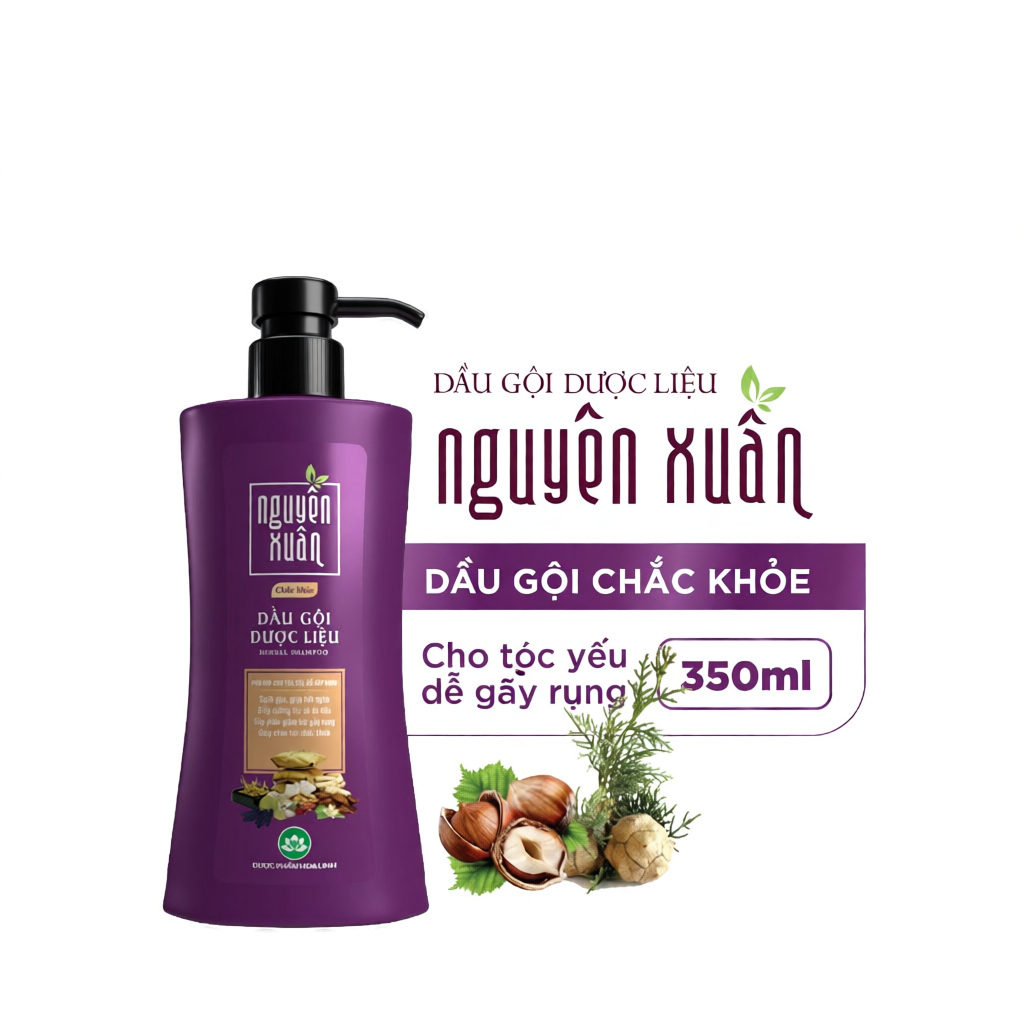 Dầu gội Nguyên Xuân chắc khỏe 350ml KM 35ml - Dành cho tóc yếu, dễ gãy rụng