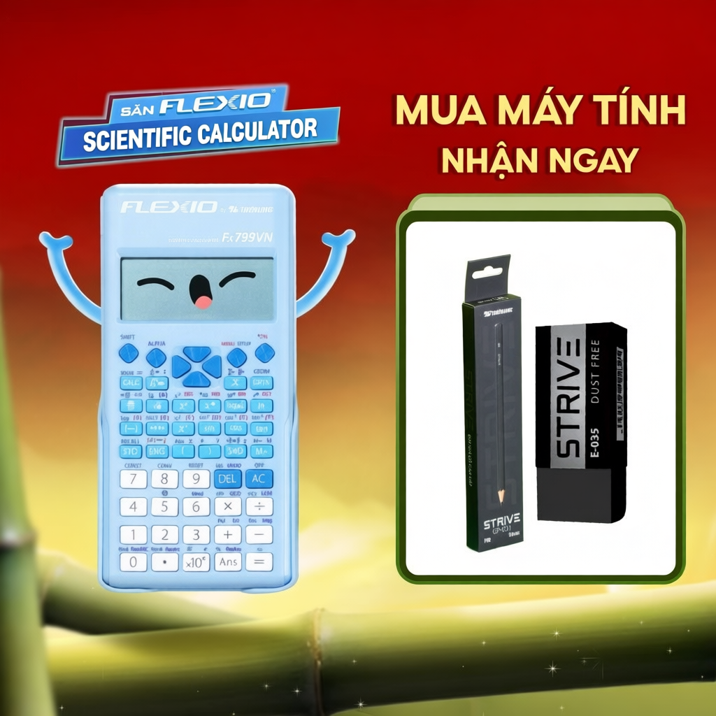 Máy tính khoa học Thiên Long Flexio Fx799VN giải phương trình bậc 4 tiện lợi