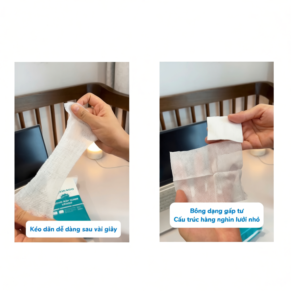 Bông đắp toner lotion mask kéo dãn Likado túi 300 miếng cotton mềm (1 túi)