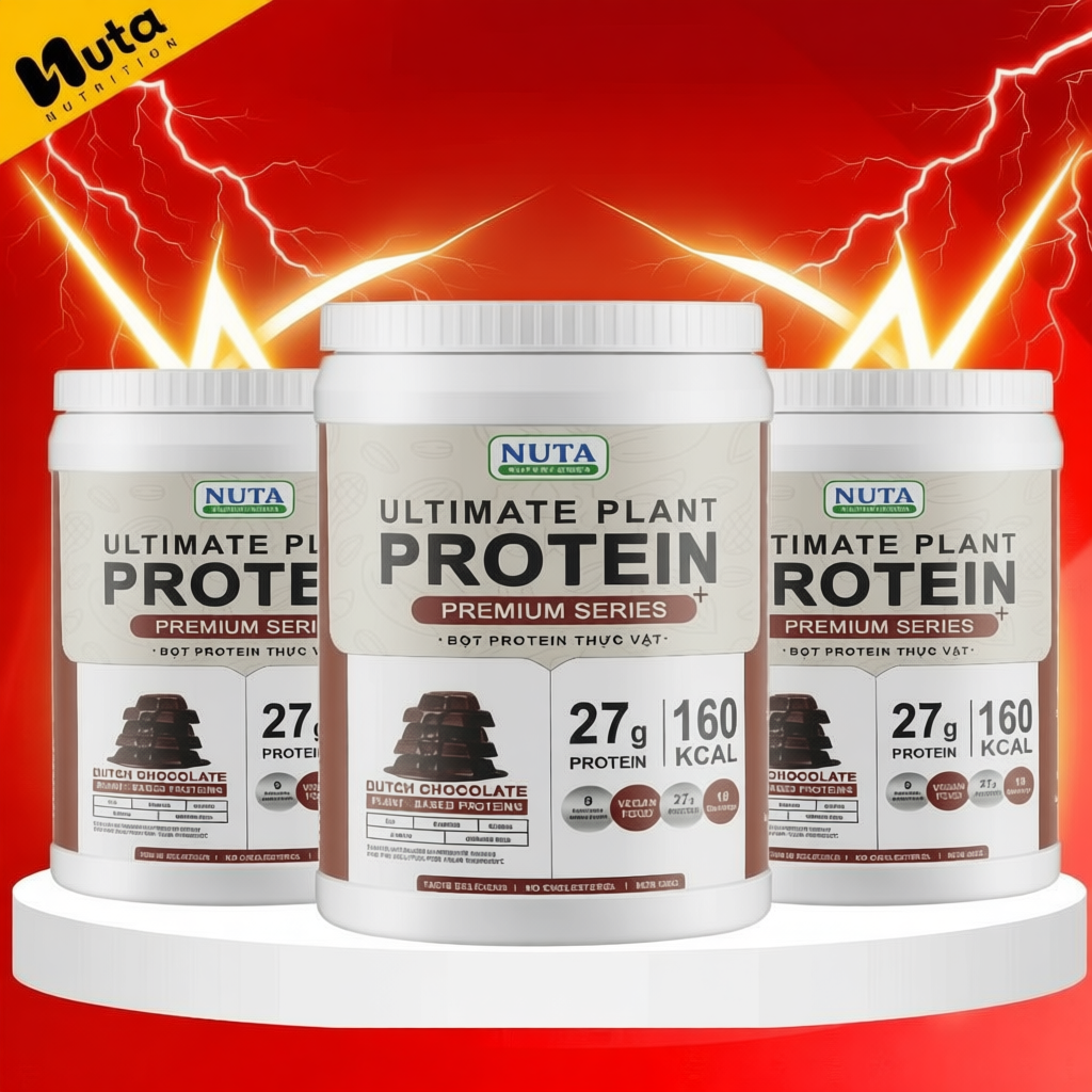 Bột Protein thực vật NUTA hữu cơ Ultimate Plant Protein cải thiện cơ bắp hộp 800g