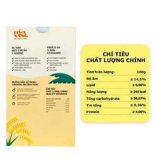 Gạo hữu cơ Hoa Nắng vàng lúa chín nấu cháo cơm cho bé ăn dặm hộp 2kg