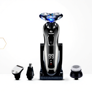 Máy cạo râu đa năng 3 lưỡi kép SHANEN, Tỉa lông mũi tiện lợi, Cạo cực sát, êm, chống nước tuyệt đối