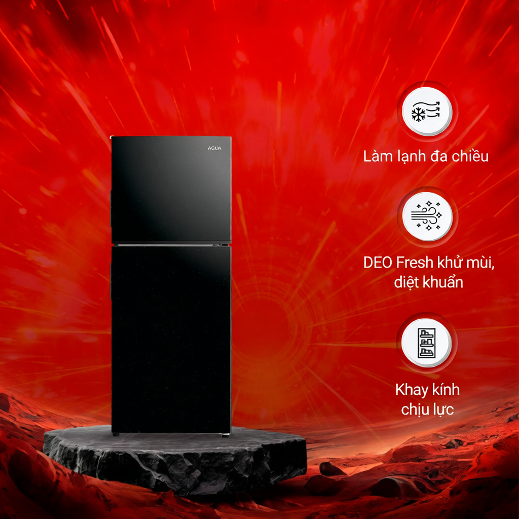 Tủ lạnh Aqua Inverter 189 lít AQR-T220FA(FB)