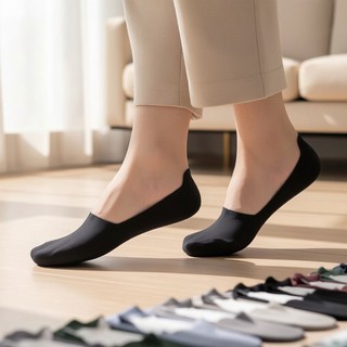  Tất thuyền nam lụa băng – Nhẹ, tàng hình, chống trượt, thoải mái mùa hè cho giày lười & giày, nhiều màu (1 đôi)
