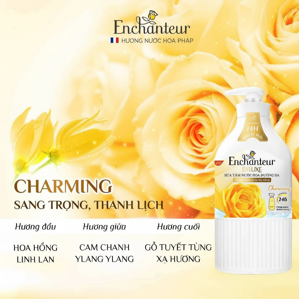 Sữa tắm hương nước hoa Pháp Enchanteur Deluxe 650g /900g