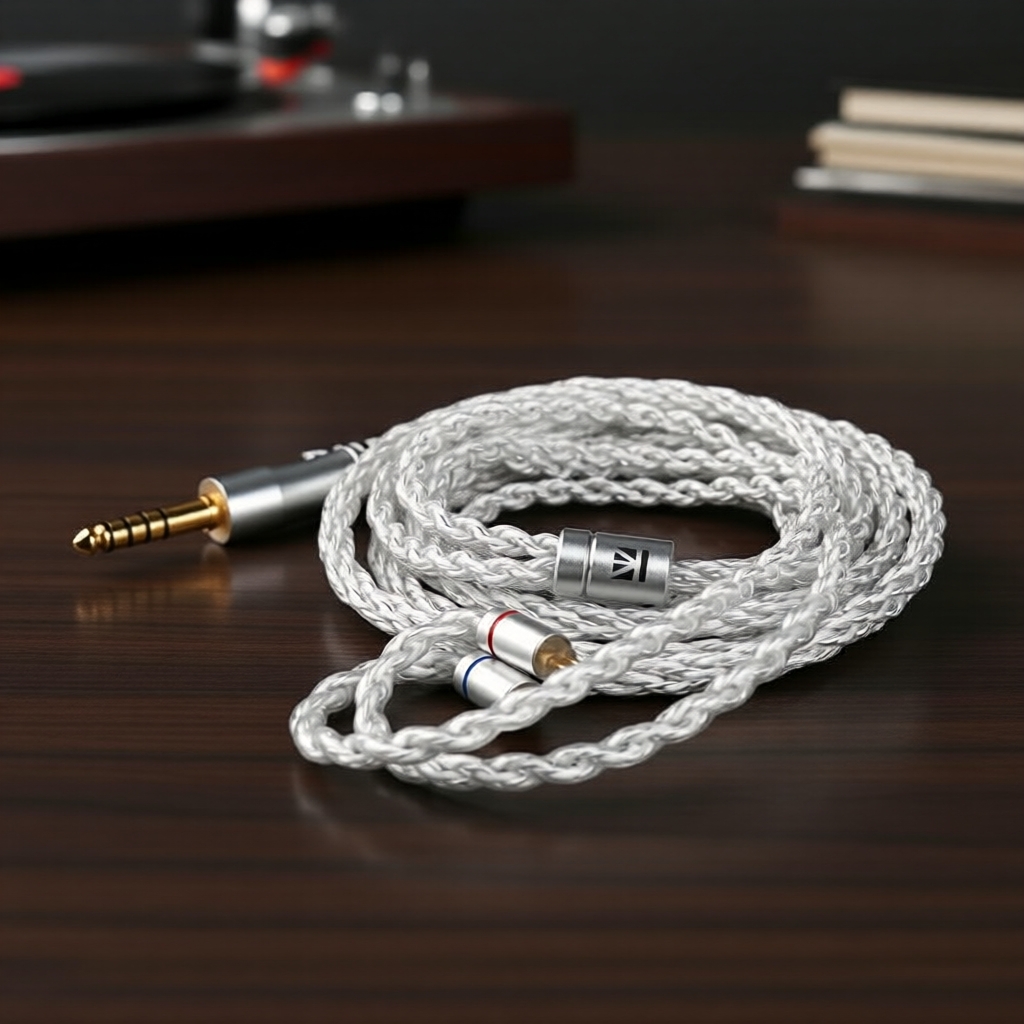 KBEAR Bai Cáp IEM mạ bạc, tương thích với KZ ZS10 PRO X ZSN