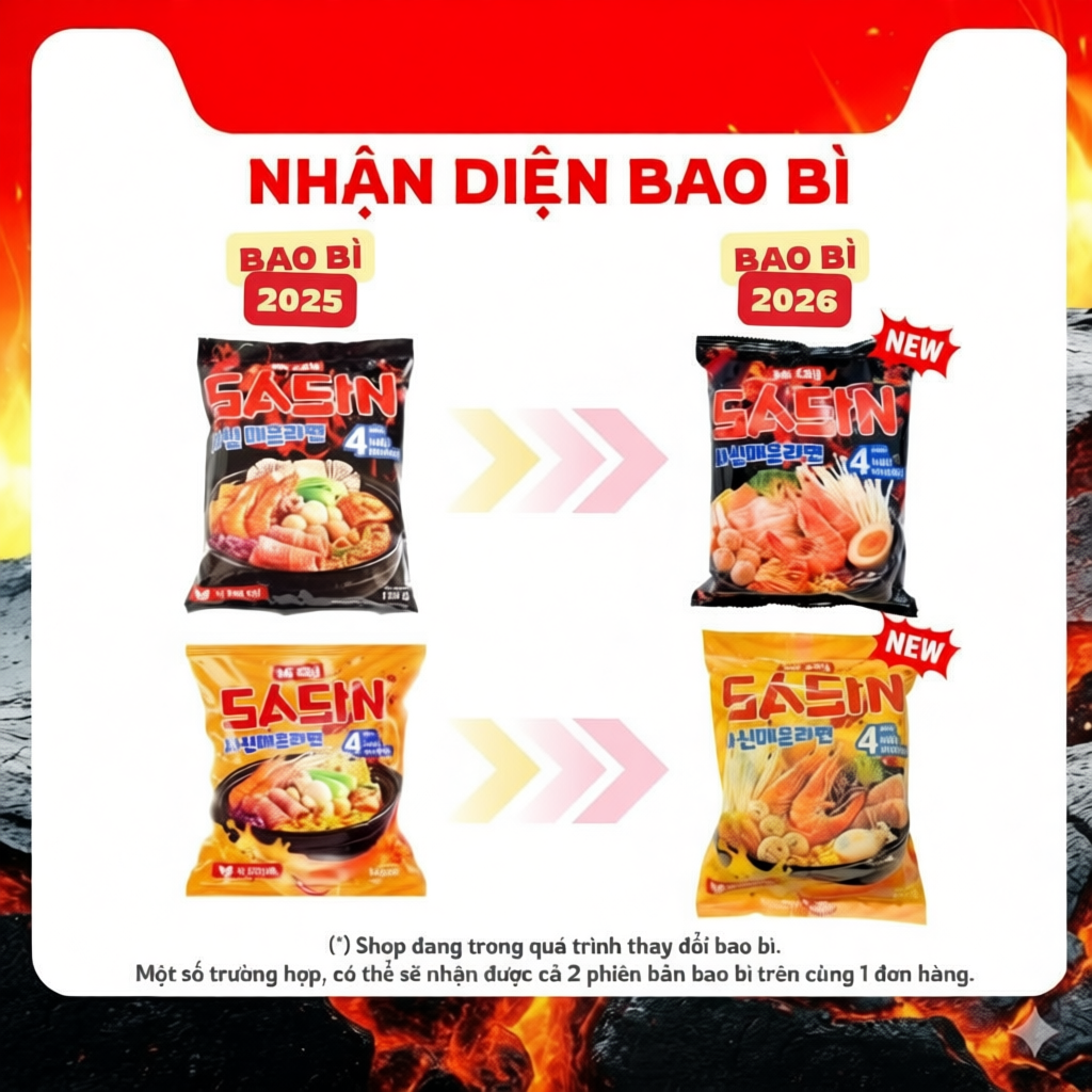 Mì cay Sasin vị Soyum (combo 5 gói mì Soyum + 5 gói xốt ớt độ) BSET0116