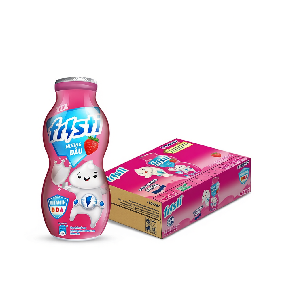 Thùng 48 Chai Sữa chua uống Fristi vị dâu 80ml/chai