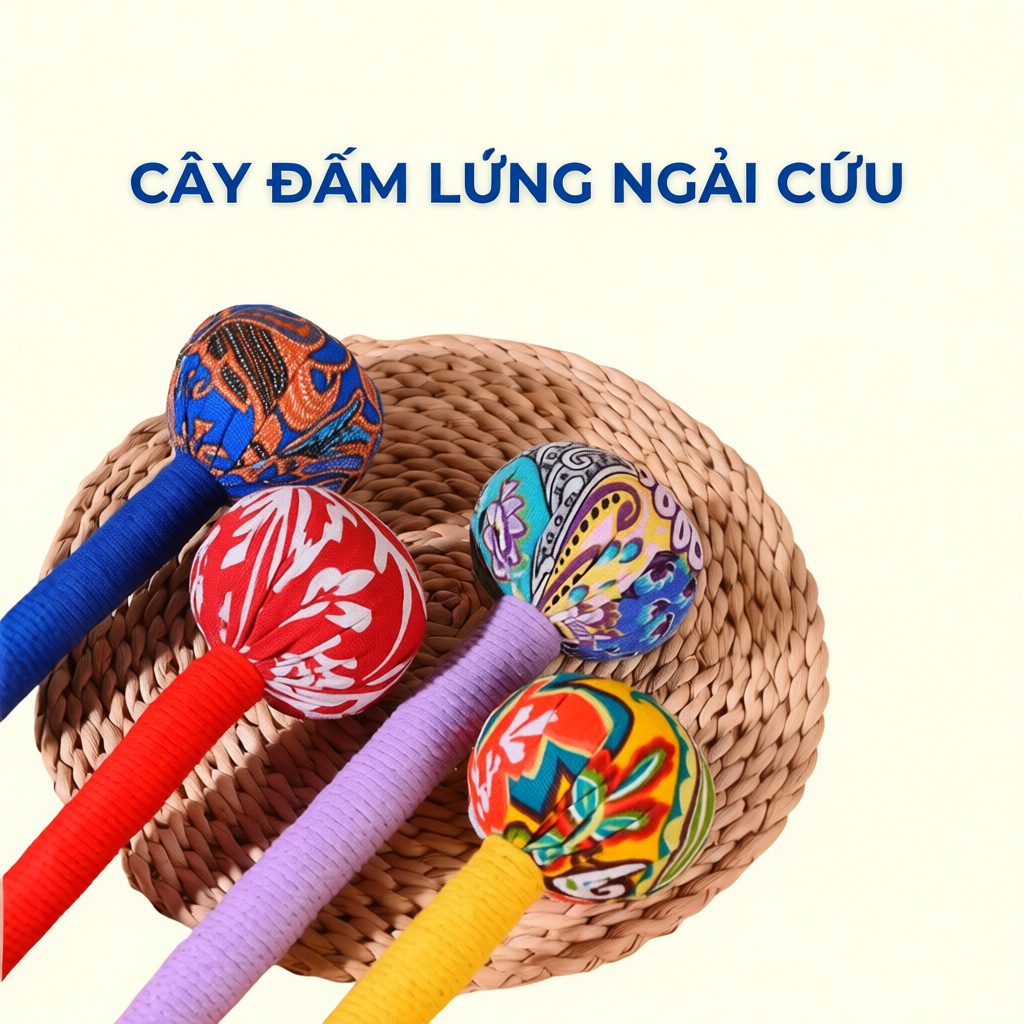 Cây Đấm Lưng Massage Ngải Cứu Đã Thông Kinh Mạch Giảm Đau Nhức Mỏi Toàn Thân