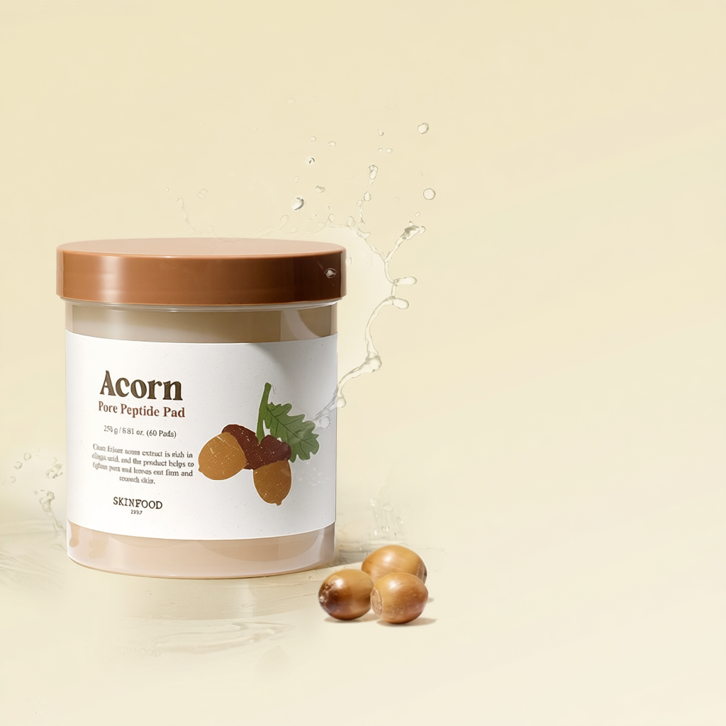 [SKINFOOD Official] Hộp 60 miếng bông quả sồi / Peptide se khít lỗ chân lông và cải thiện độ đàn hồi