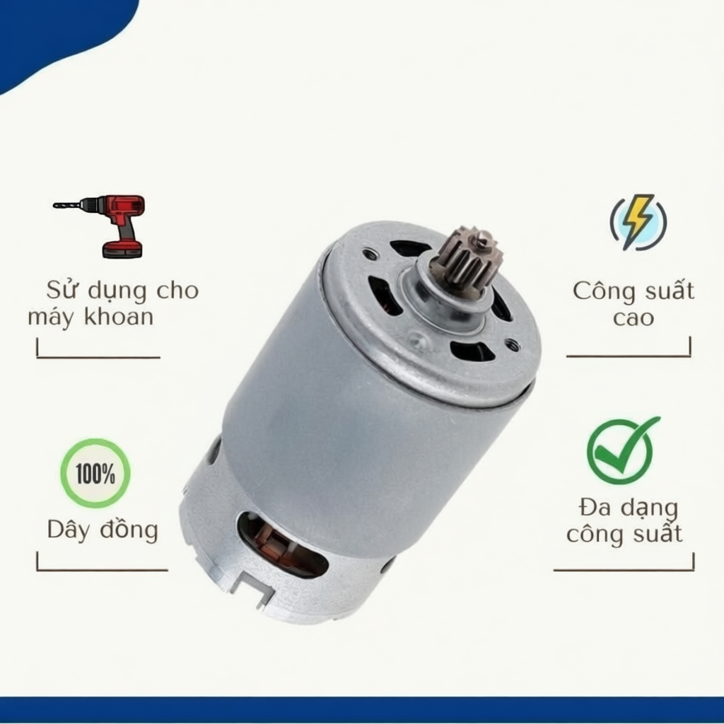 Motor 550 RS550 12 Răng của máy khoan (có sẵn 12V - 18V - 21V)
