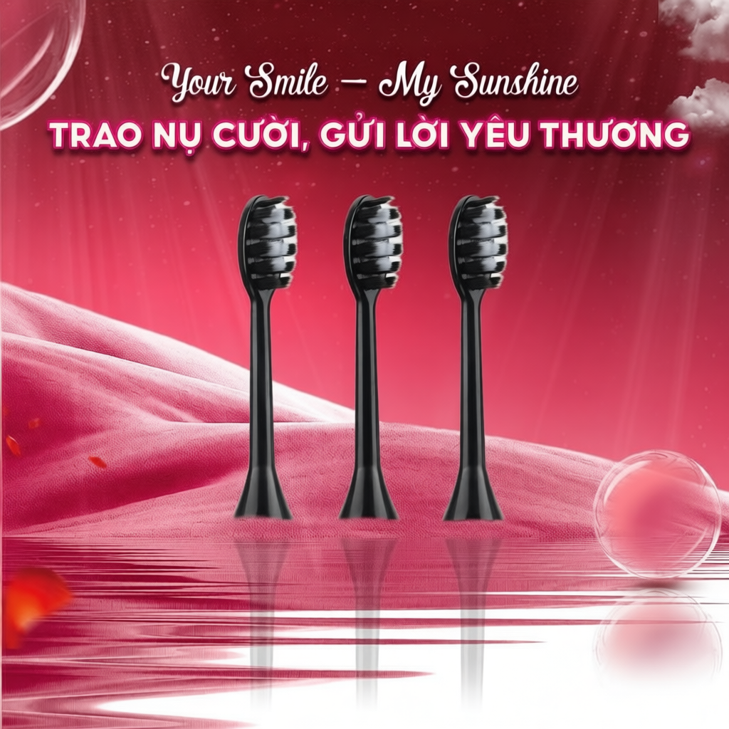 Bộ 3 đầu bàn chải điện Brushie lông mềm thay thế dễ dàng, tiết kiệm chi phí