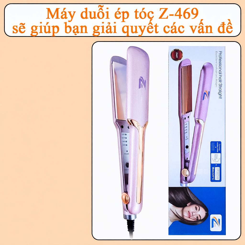 Máy Ép & Duỗi Tóc Nhanh Zlife Z469 Giúp Giữ Nếp Lâu
