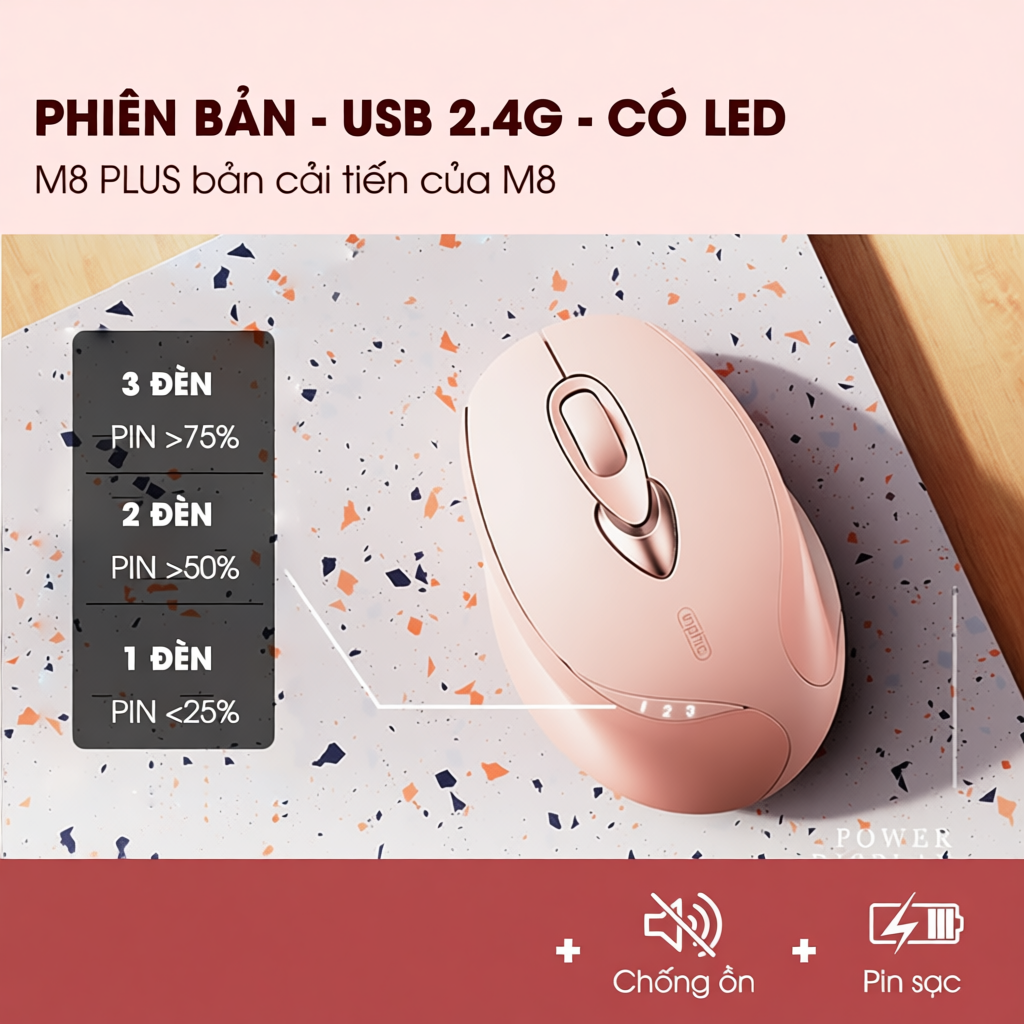 Chuột không dây pin sạc SIDOTECH kết nối dễ dàng, chống ồn hiệu quả