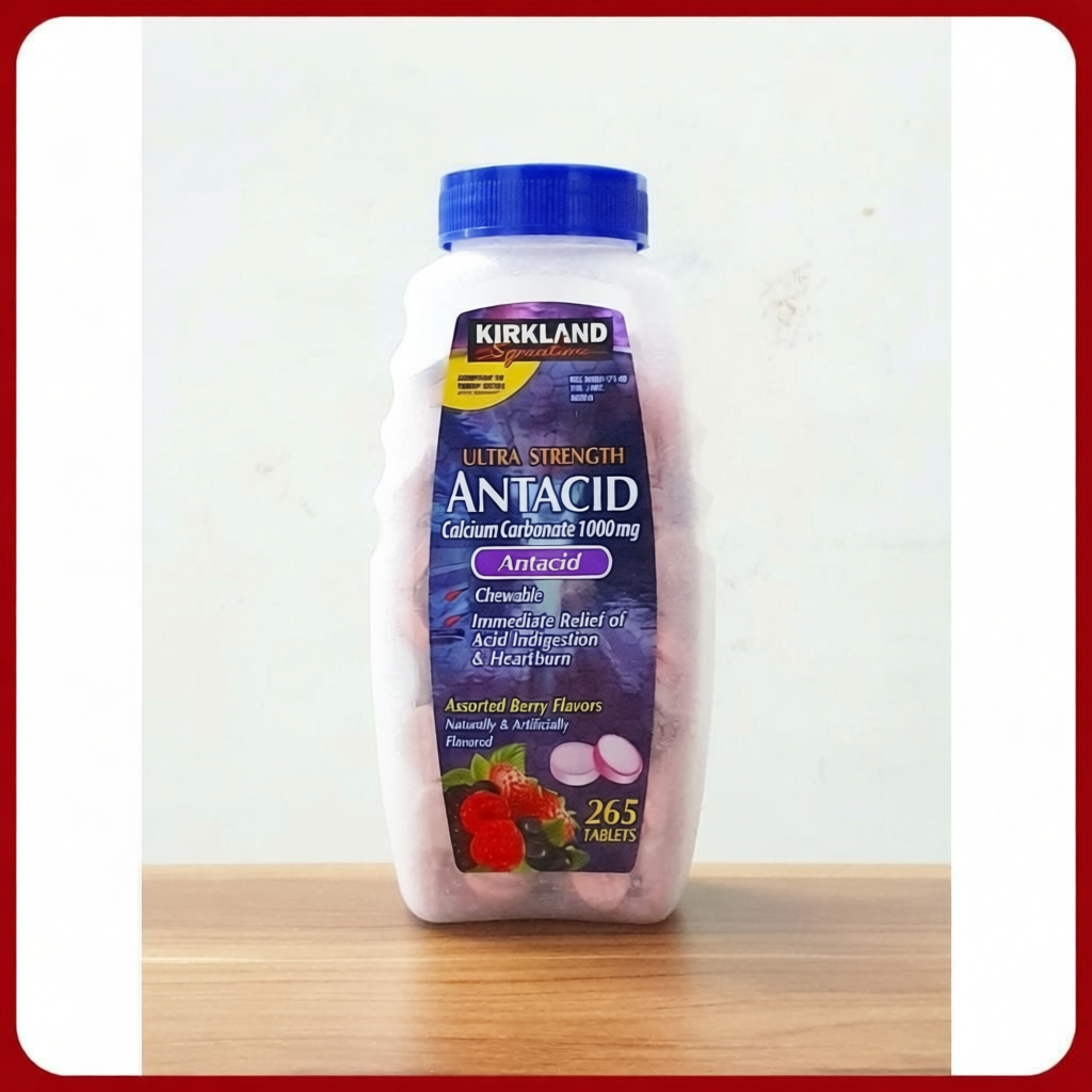 265 Viên Nhai Kirkland Antacid Hỗ Trợ Giảm Ợ Chua Hiệu Quả