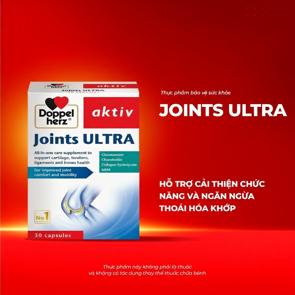 Hộp 30 viên uống Doppelherz Joints Ultra hỗ trợ tăng linh hoạt khớp