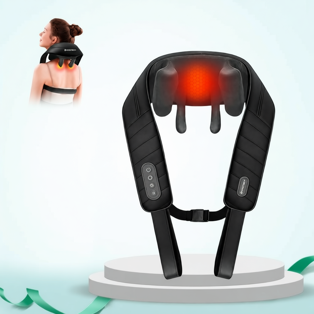 Máy Massage Cổ Vai Gáy KINGTECH S6, Masage Shiatsu 3d, Nhiệt Hồng Ngoại, Tích Điện, Matxa Nhiều Vị T