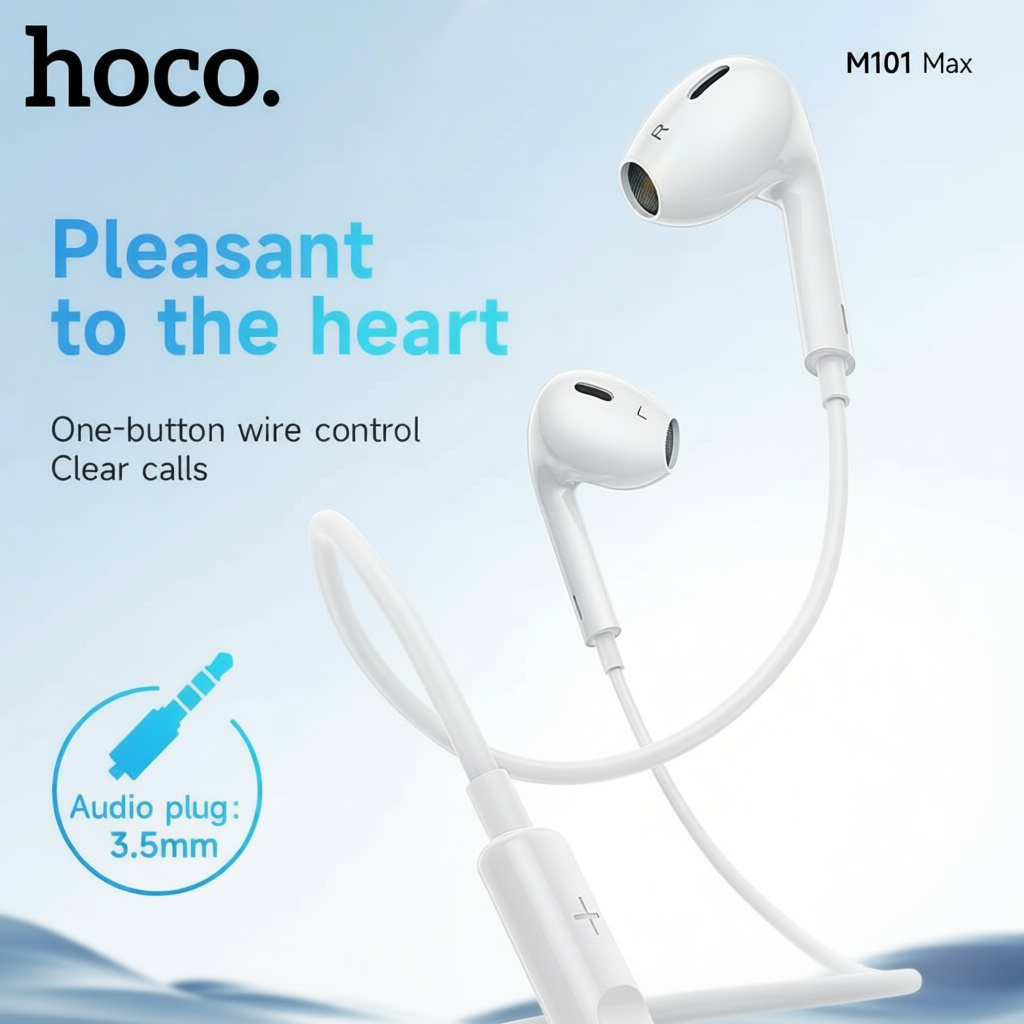 Tai nghe HOCO M101 Max Jack 3.5mm có dây đa năng, có micro