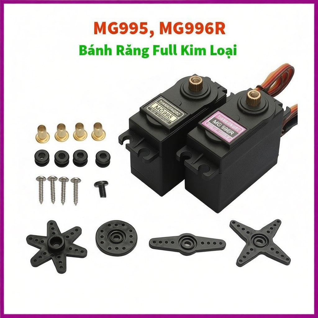 Động Cơ Servo MG995 MG996 / MG996R Full 100% bánh răng kim loại góc quay 180 độ