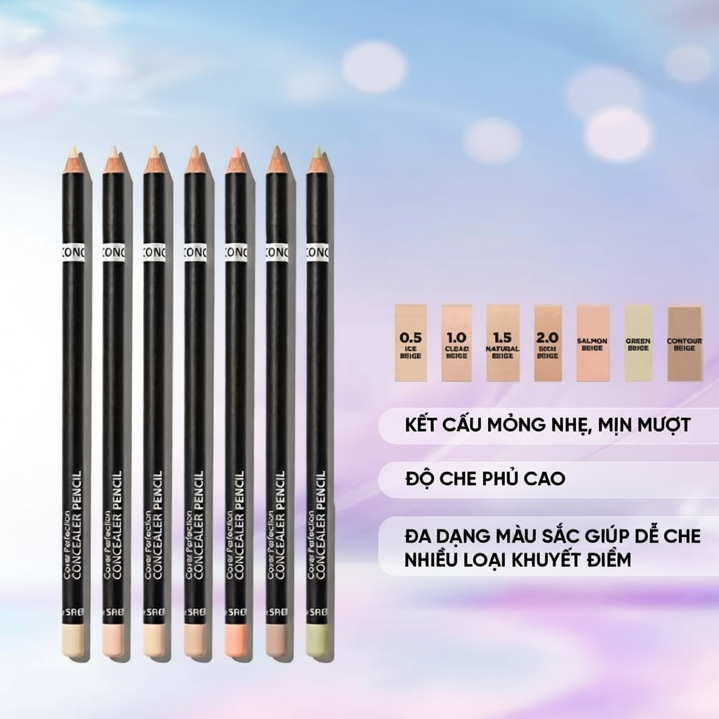 [Must have] Chì Che Khuyết Điểm THE SAEM Cover Perfection Concealer Pencil CKĐ Đủ Màu che siêu đỉnh 
