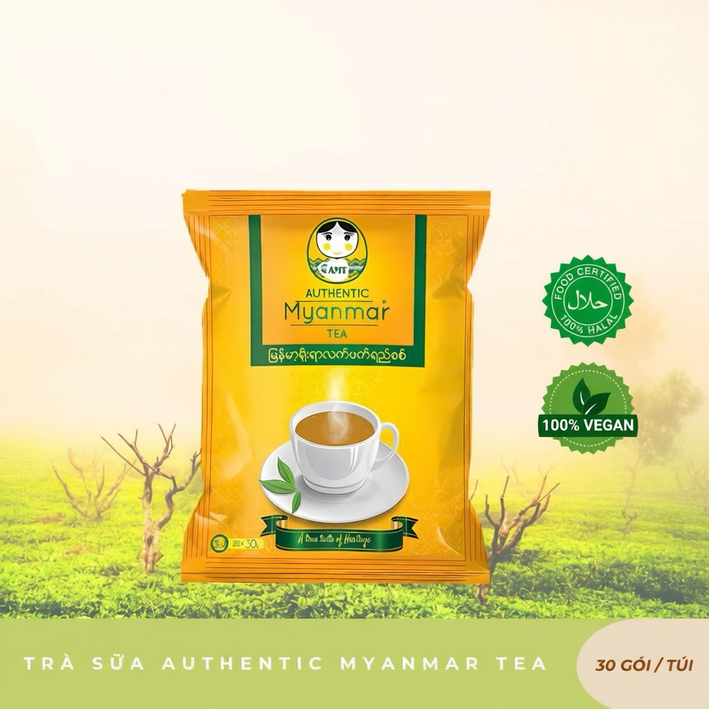 [CHÍNH HÃNG] Trà Sữa Tự Pha AUTHENTIC MYANMAR TEA 600g (20g x 30 gói)