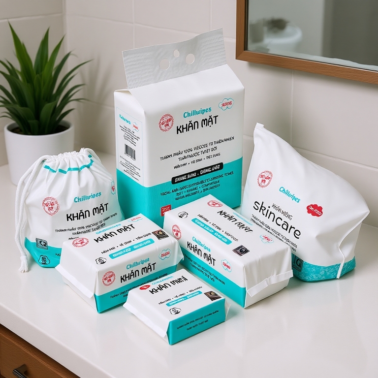 Khăn mặt khô Chillwipes dùng 1 lần lau khô, lau ướt - Giấy lau mặt dùng một lần