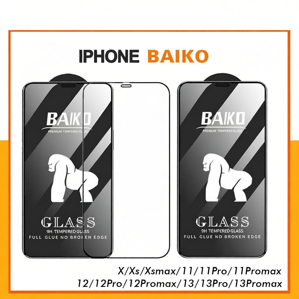 Cường lực Baiko iphone 12 Promax Xr Xs Xsmax 11 12 13 14 15 16 Promax full màn Kính-[Baiko]