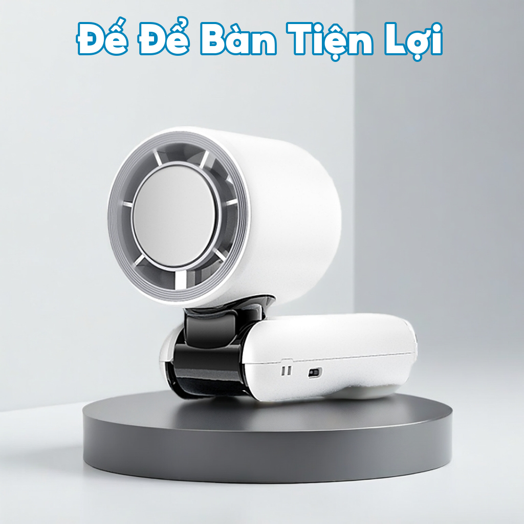 Quạt Cầm Tay Tích Điện Mini Tubor Tốc Độ Gió Siêu Mạnh Dung Lượng Pin 4000mAh Có Sò Lạnh Làm Mát