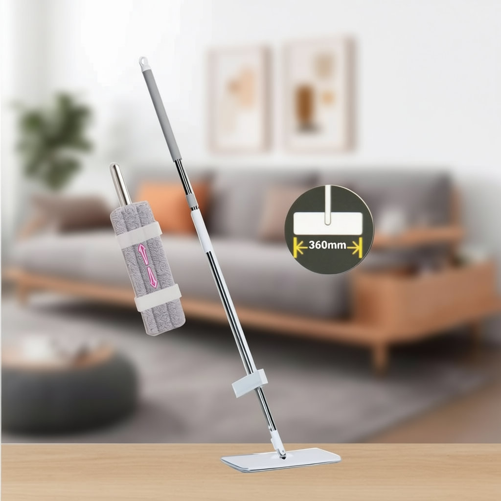 Cây Lau Nhà MyJae Vải Sợi Thần Kì Kéo Vắt Thông Minh Bản Lau To 40cm