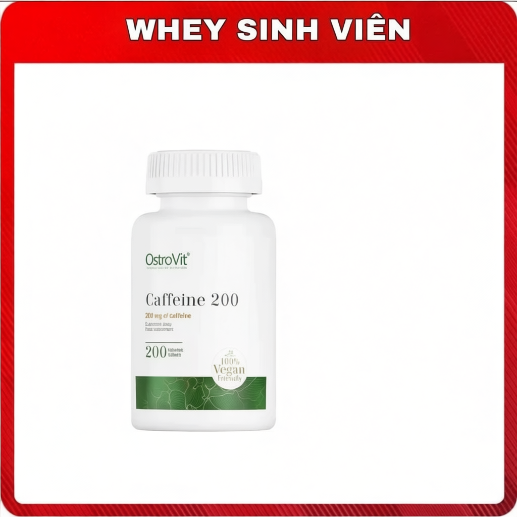 200 Viên Uống Caffeine Ostrovit 200mg Hỗ Trợ Tỉnh Táo, Tập Trung, Giảm Mệt Mỏi