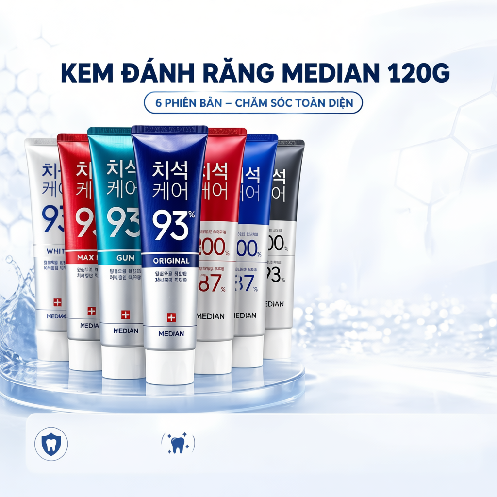 Kem Đánh Răng MEDIAN DENTAL IQ 93% 120g - MEDIAN GUM SCIENCE 87% - 93% 120g