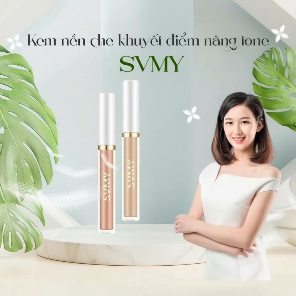 Kem Nền Che Khuyết Điểm Nâng Tone SVMY CONCEALER - Kem SVMY CONCEALER Chống Nước, Cấp Ẩm, Mịn Da Đều