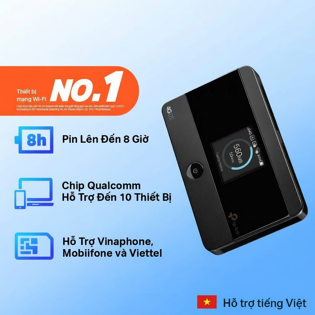 [Dùng Sim] Bộ Phát Wifi Di Động TP-Link M7350 3G/4G LTE 150Mbps | Pin 8 Tiếng Liên Tục