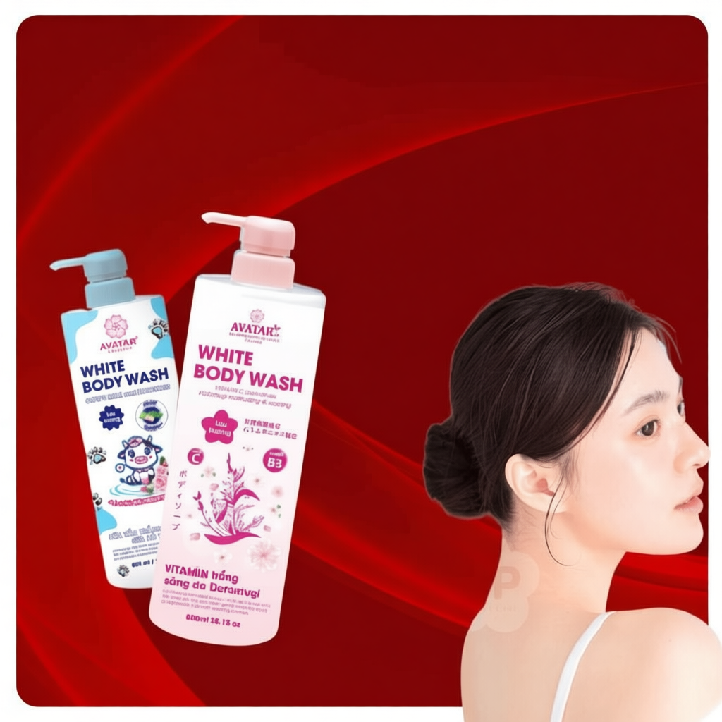 Sữa Tắm Trắng Sáng Da Sữa Bò Tươi - Avatar White Body Wash 800 mL
