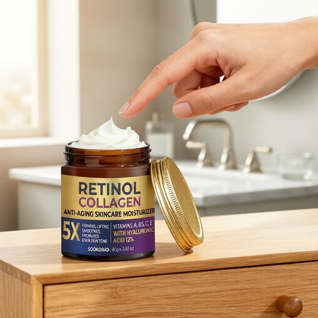 Kem Dưỡng Da Retinol Collagen, HA Cao, Vitamin, 80g Dùng Ban Đêm Cho Da Dầu
